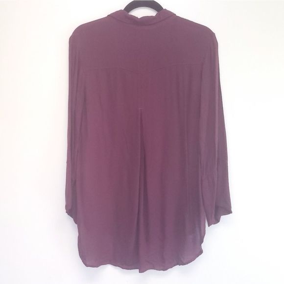 Cloth & Stone Button Down Long Sleeve High Low Hem Top Size Small - Picture 4 of 7